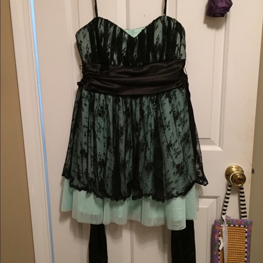 Black lace formal dress